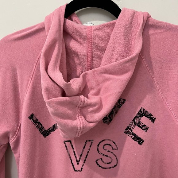 Victoria’s Secret Zip Up Hoodie - Love VS Pink Zip Up Lightweight Jacket sz LG - Picture 7 of 9